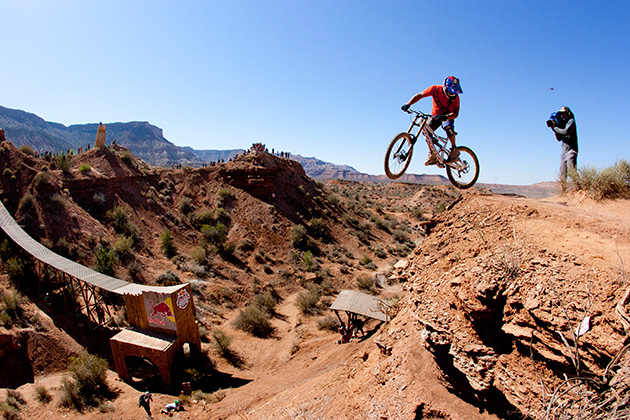 Darren Berrecloth rides during Red Bull Rampage in Virgin, Utah.
